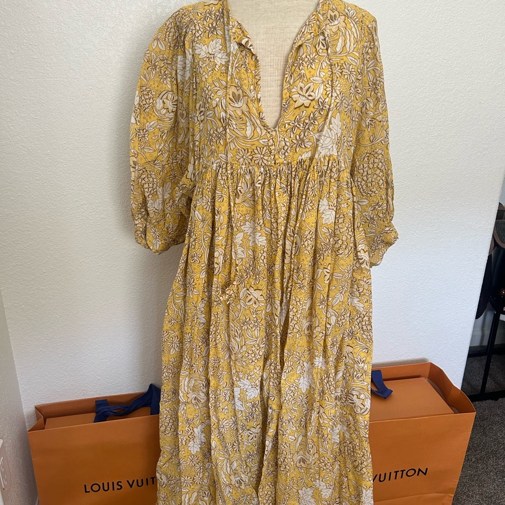 Sundry Floral Yellow Dress